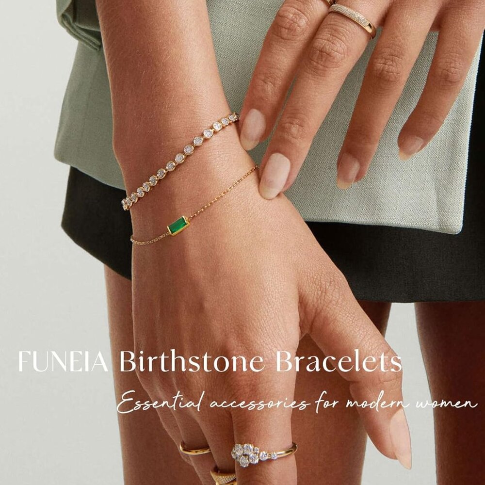 Trendy Stackable Birthstone Bracelets - Dainty 14… - image 2